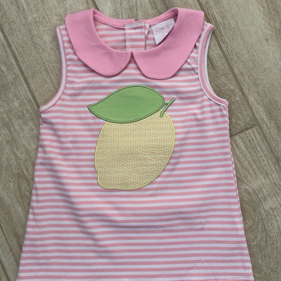 Stitchy Fish Girls Spring Summer Outfit Sets Pink Lemon  Gingham Size 4T New - Picture 5 of 9